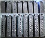 A photo showing factory Glock mags through the years and the changes Glock has made.