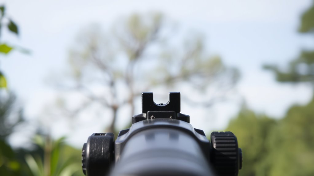 align sights with distant target