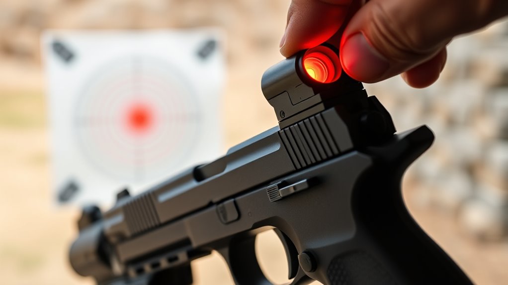 pistol red dot zeroing